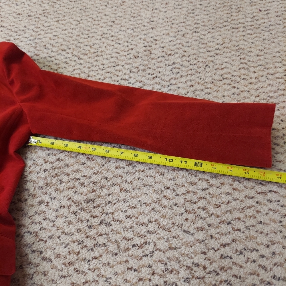 Blassport Ultra Suede Blazer Jacket Women Medium Red Long Sleeve DISCOLORED - Picture 12 of 15